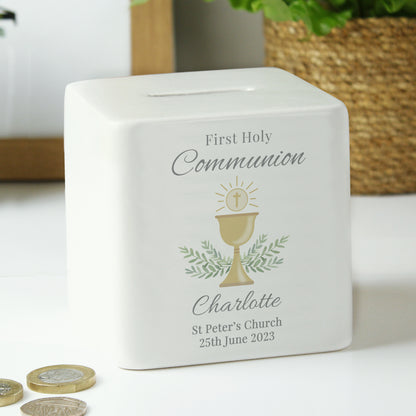 Personalised First Holy Communion Ceramic Money Box - Free Delivery