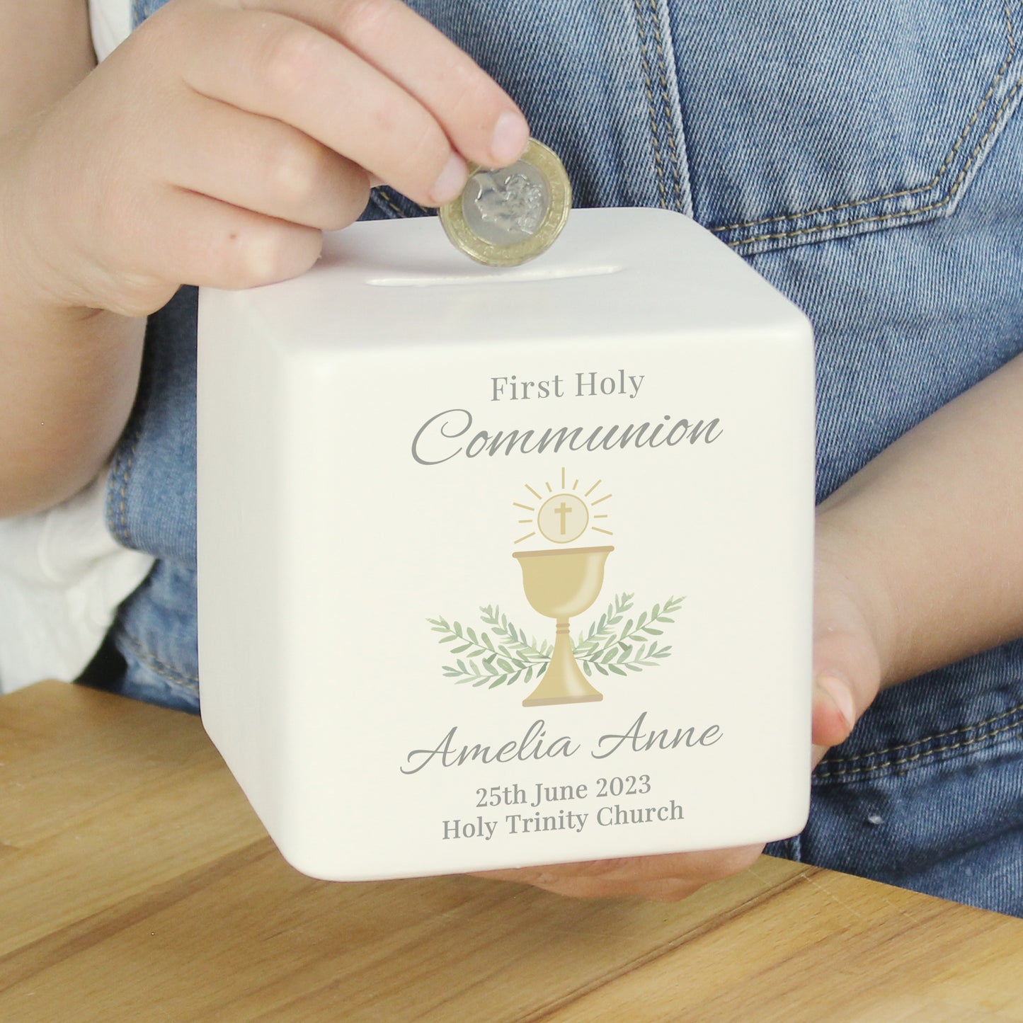 Personalised First Holy Communion Ceramic Money Box - Free Delivery