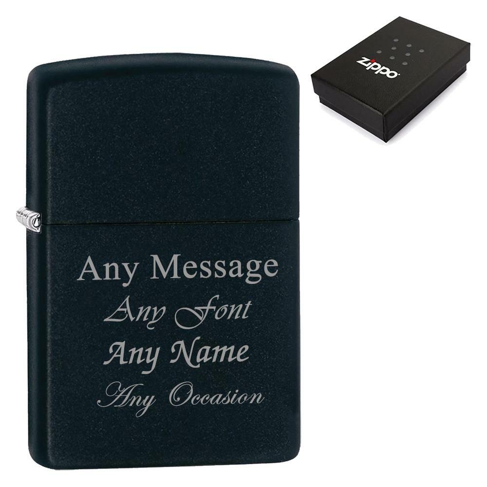 Engraved Black Matte Zippo Lighter