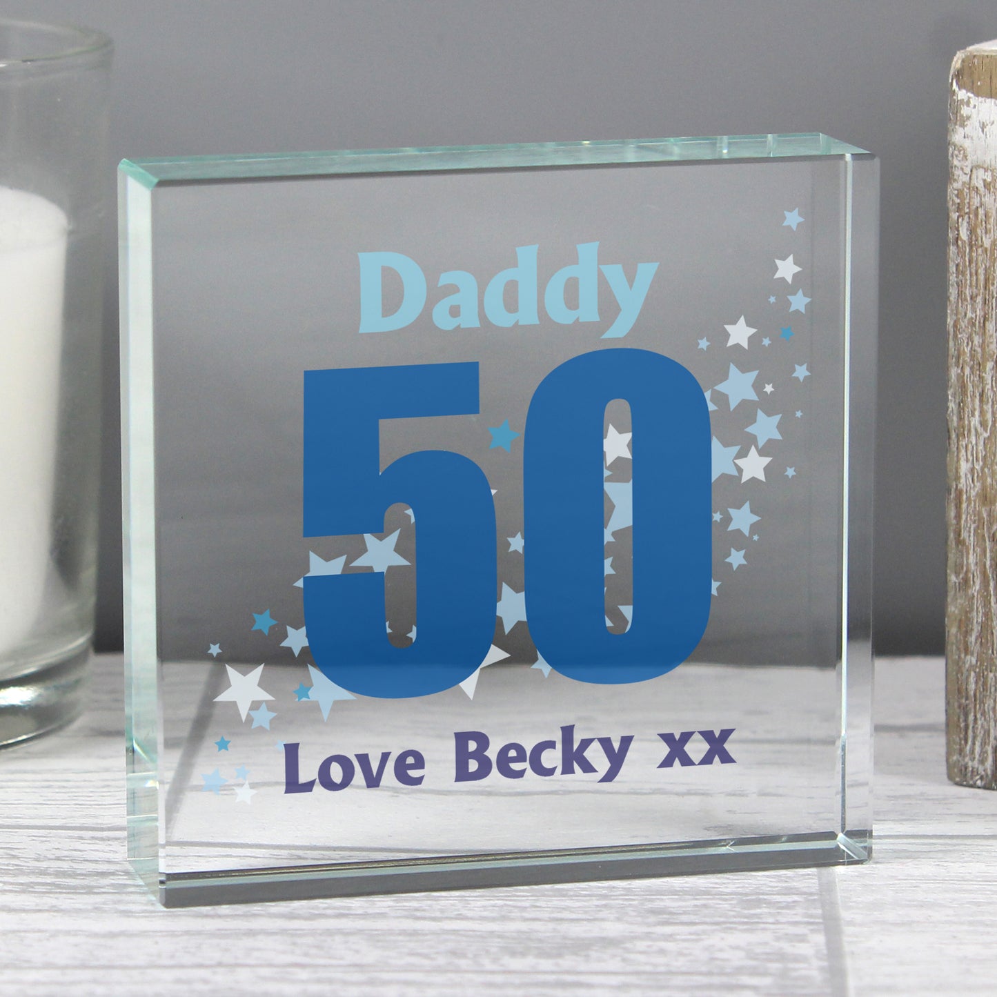 Personalised Stars Birthday Age Large Crystal Token