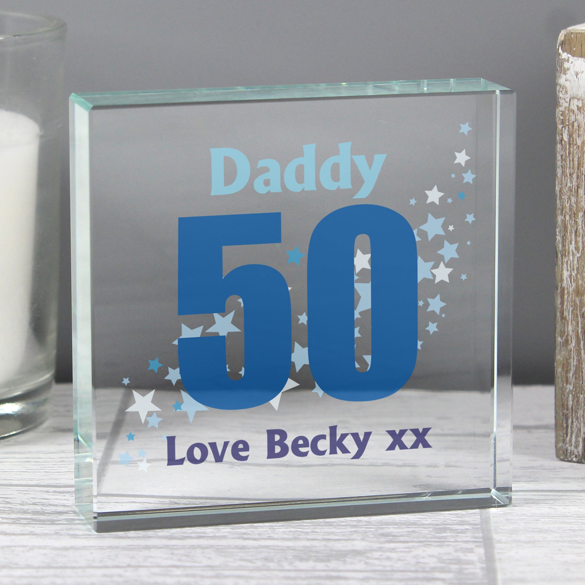 Personalised Stars Birthday Age Large Crystal Token