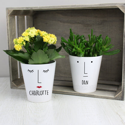 Personalised 'Mrs Face' Plant Pot