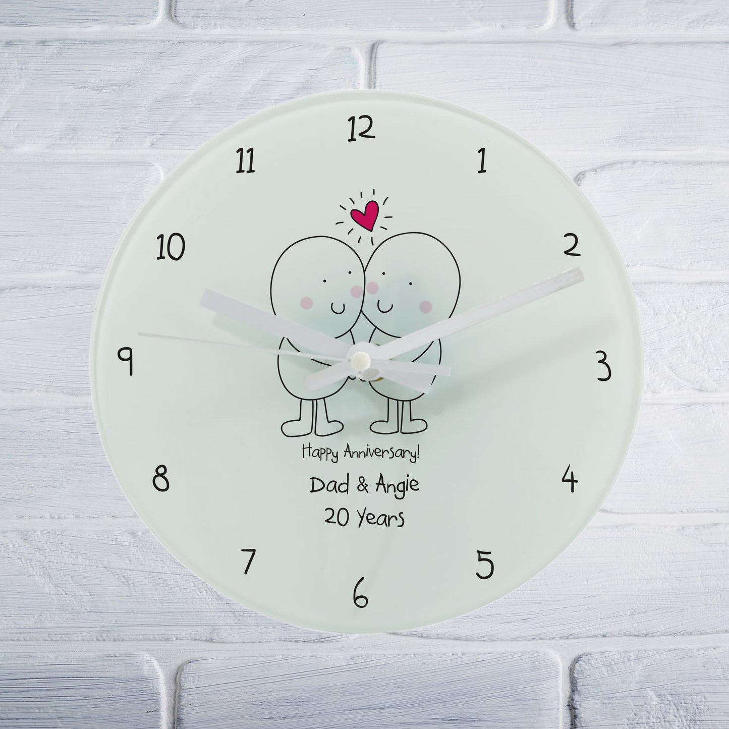 Personalised Happy Anniversary Glass Clock