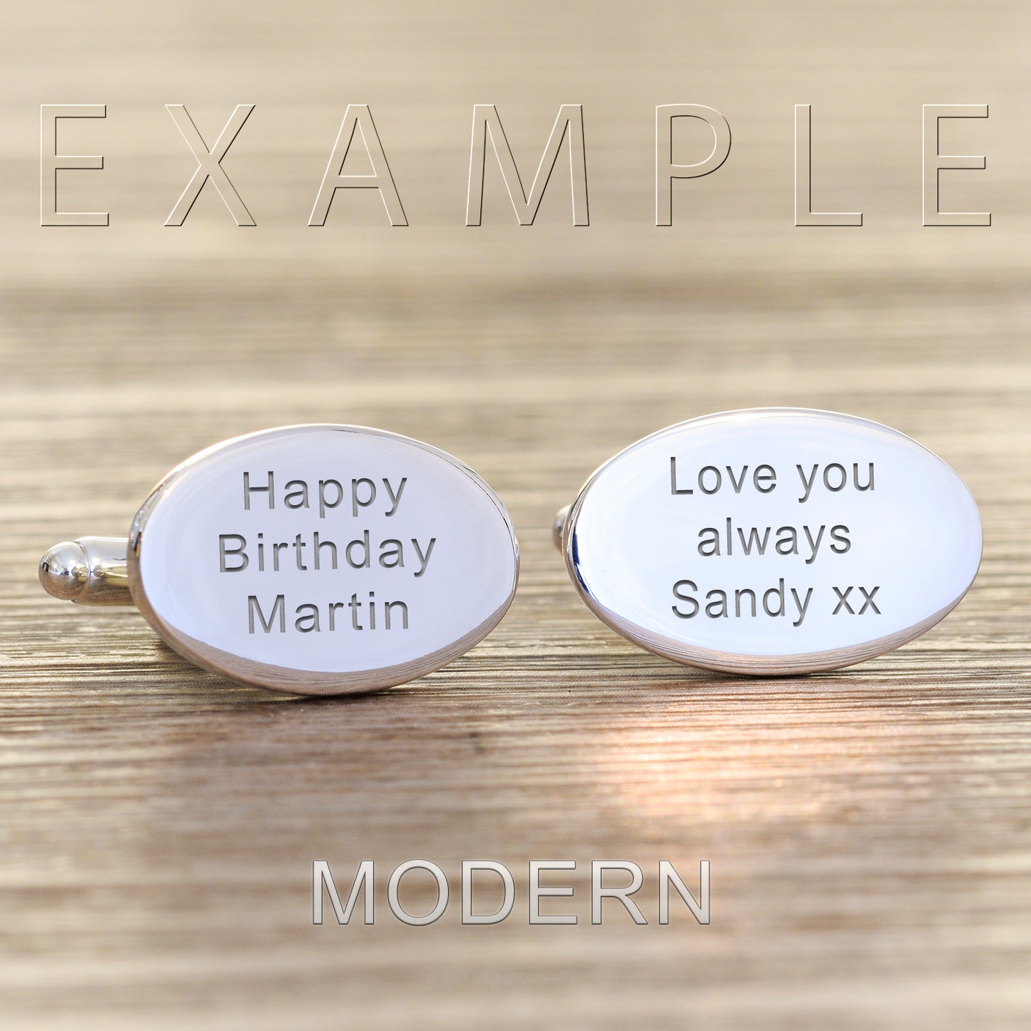 Custom Engraved Oval Cufflinks