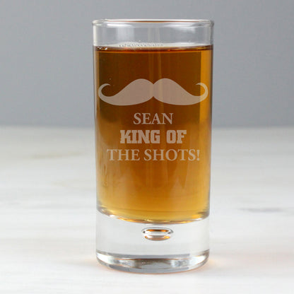 Personalised Moustache Bubble Shot Glass