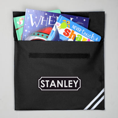 Personalised Name Only Black School Book Bag