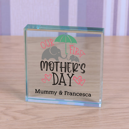 Personalised Our First Mother’s Day Glass Token - 1st Mothers Day Gift