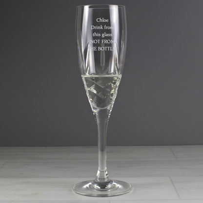 Personalised Cut Crystal Champagne Flute Glass