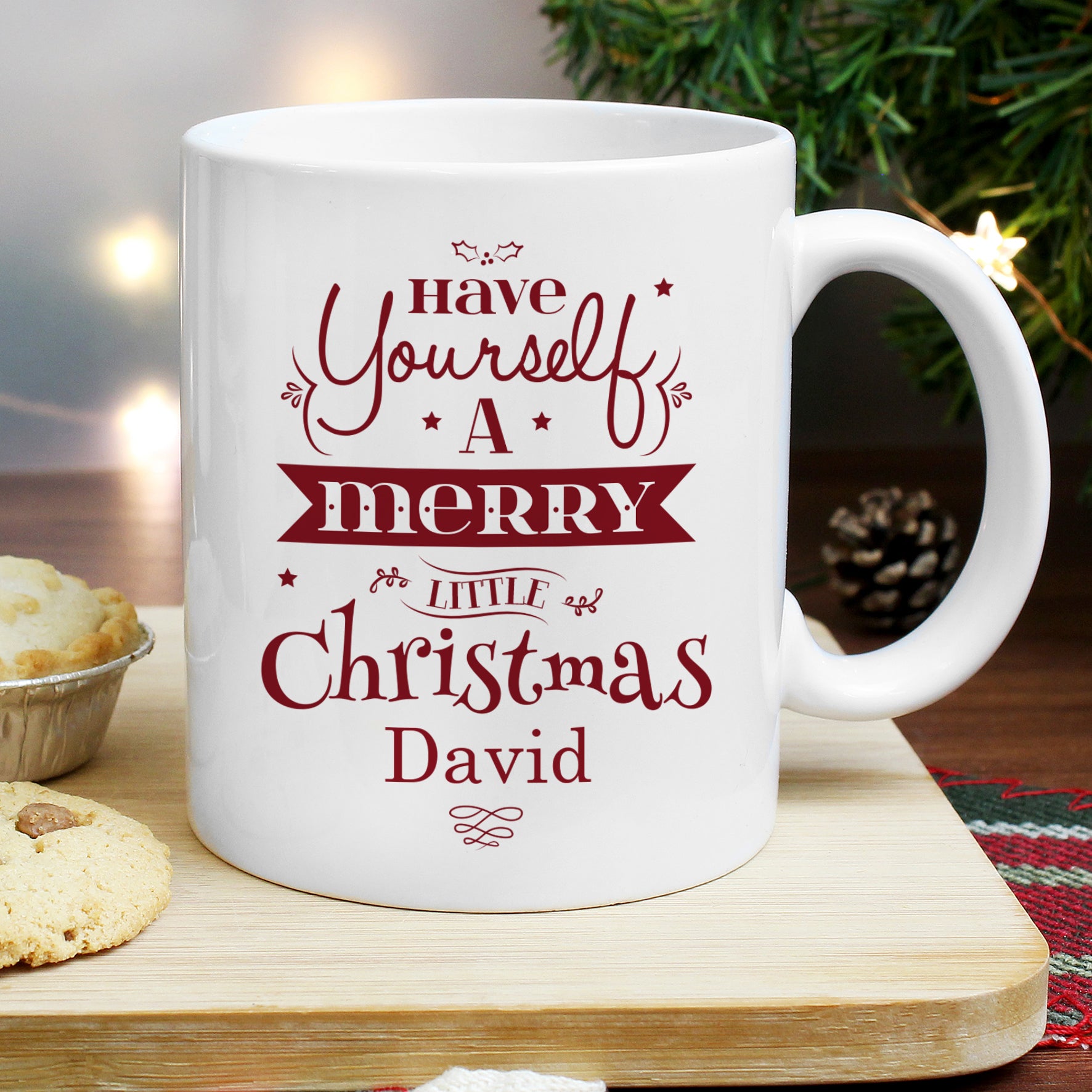 Personalised Merry Little Christmas Mug