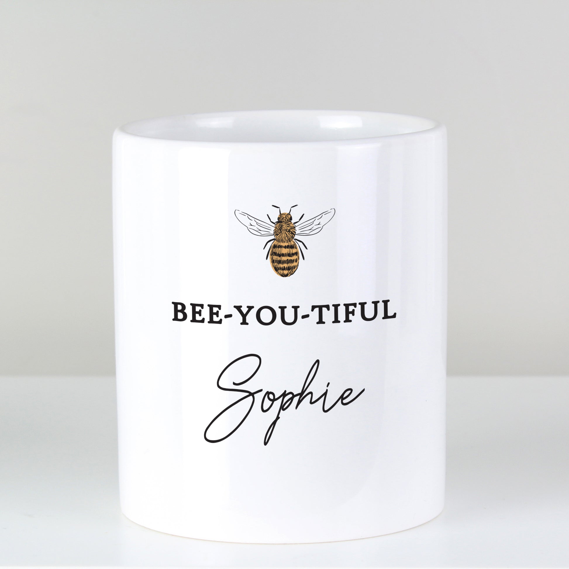 Personalised Bee-u-tiful Ceramic Make Up Brush Holder