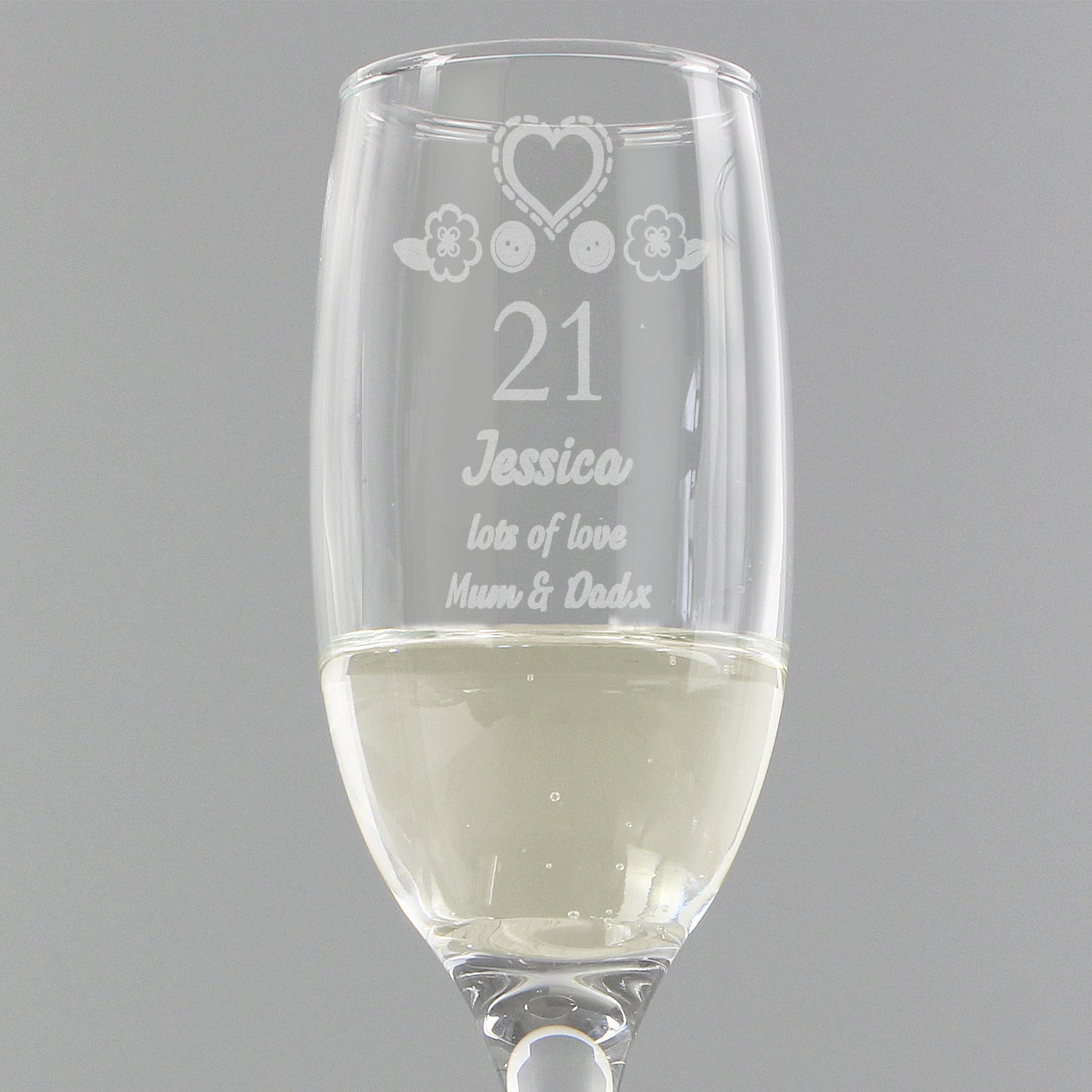 Personalised Birthday Age Flute Glass