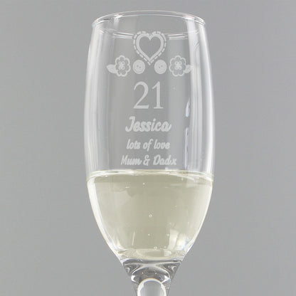 Personalised Birthday Age Flute Glass