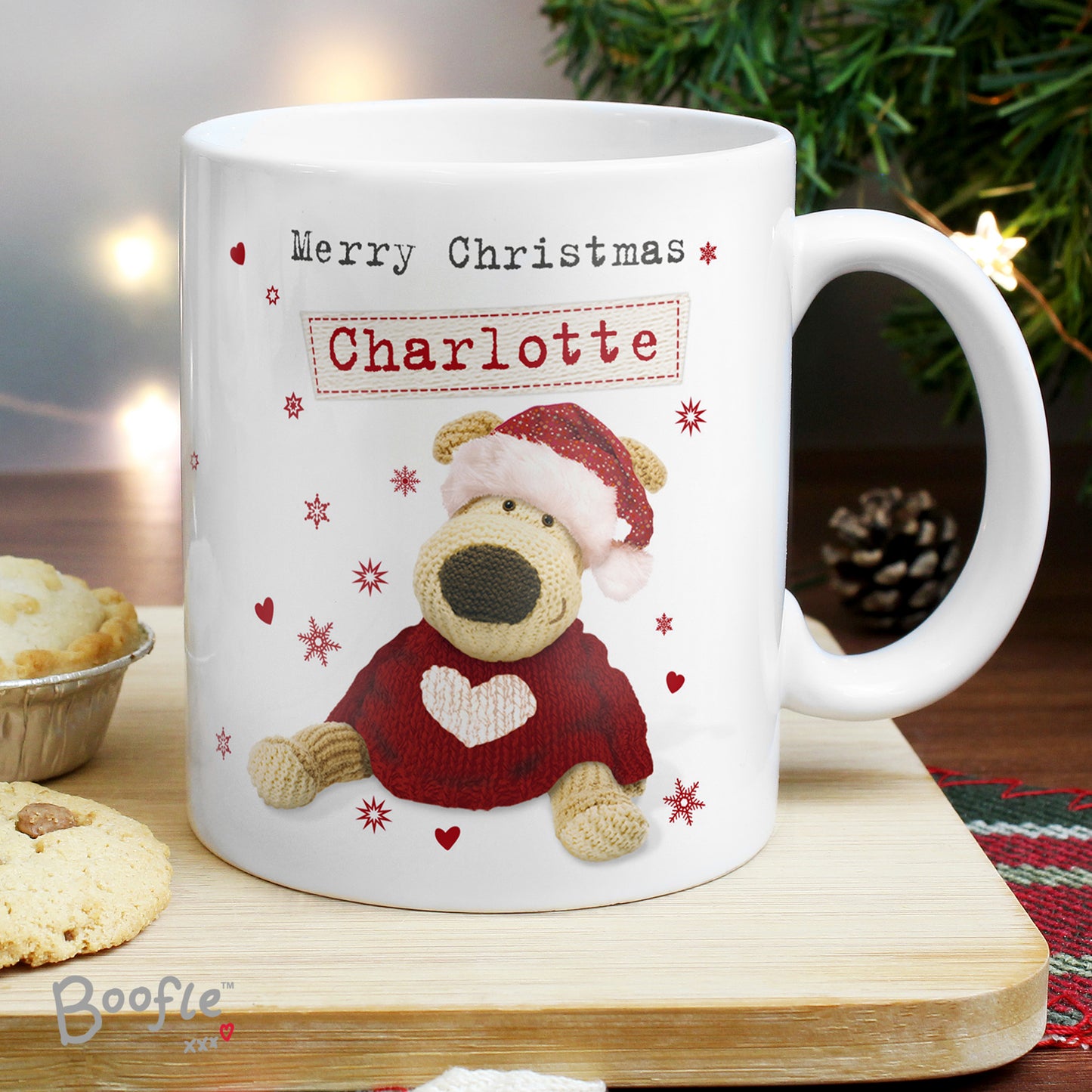 Personalised Boofle Christmas Love Mug