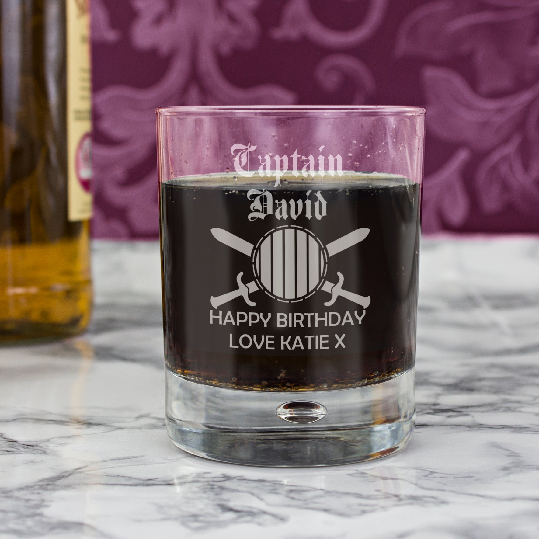 Personalised Captain Tumbler Bubble Glass