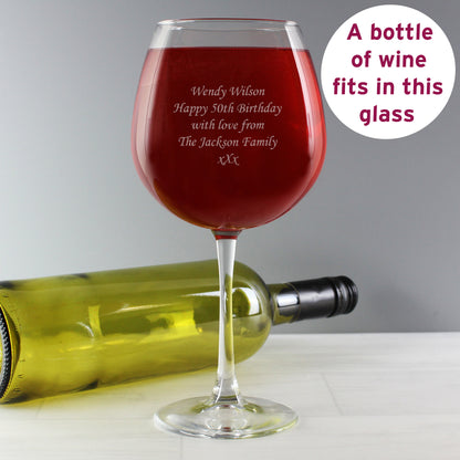 Personalised Giant Wine Glass