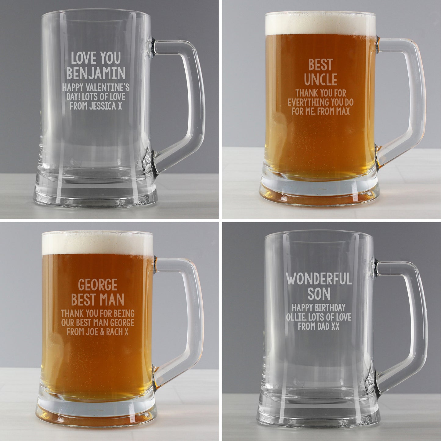 Personalised Free Text Pint Stern Tankard Glass | Gifts For Him