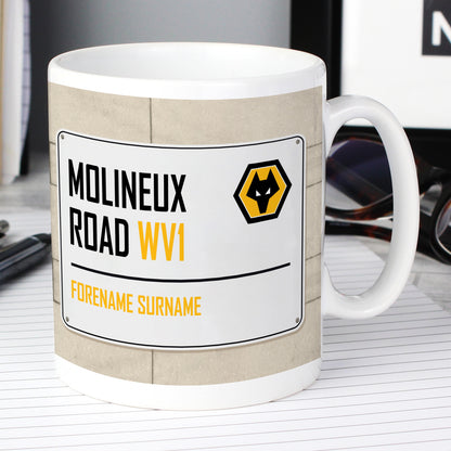 Wolves Street Sign Personalised Mug