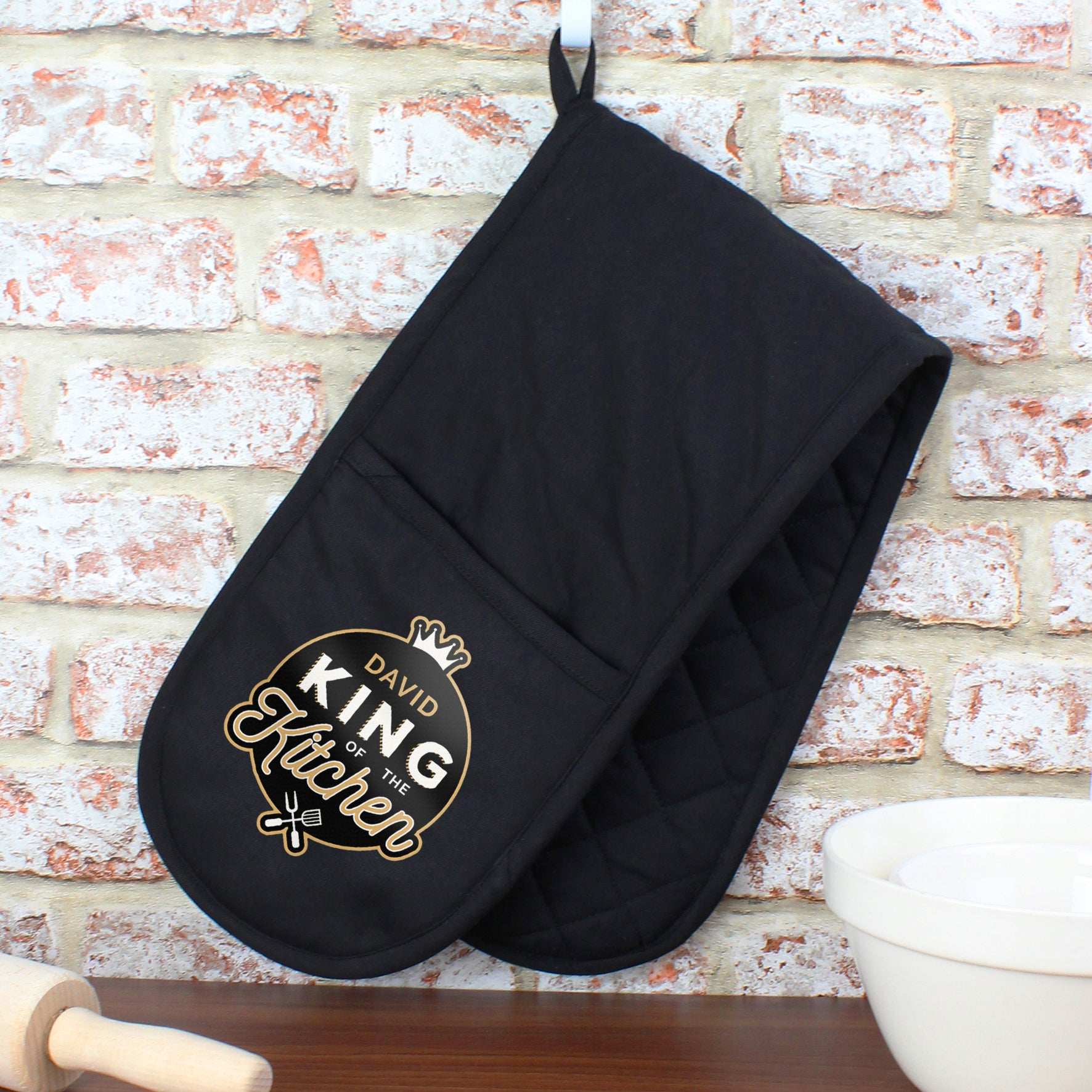 Personalised King of the Kitchen Oven Gloves | Gifts For Him