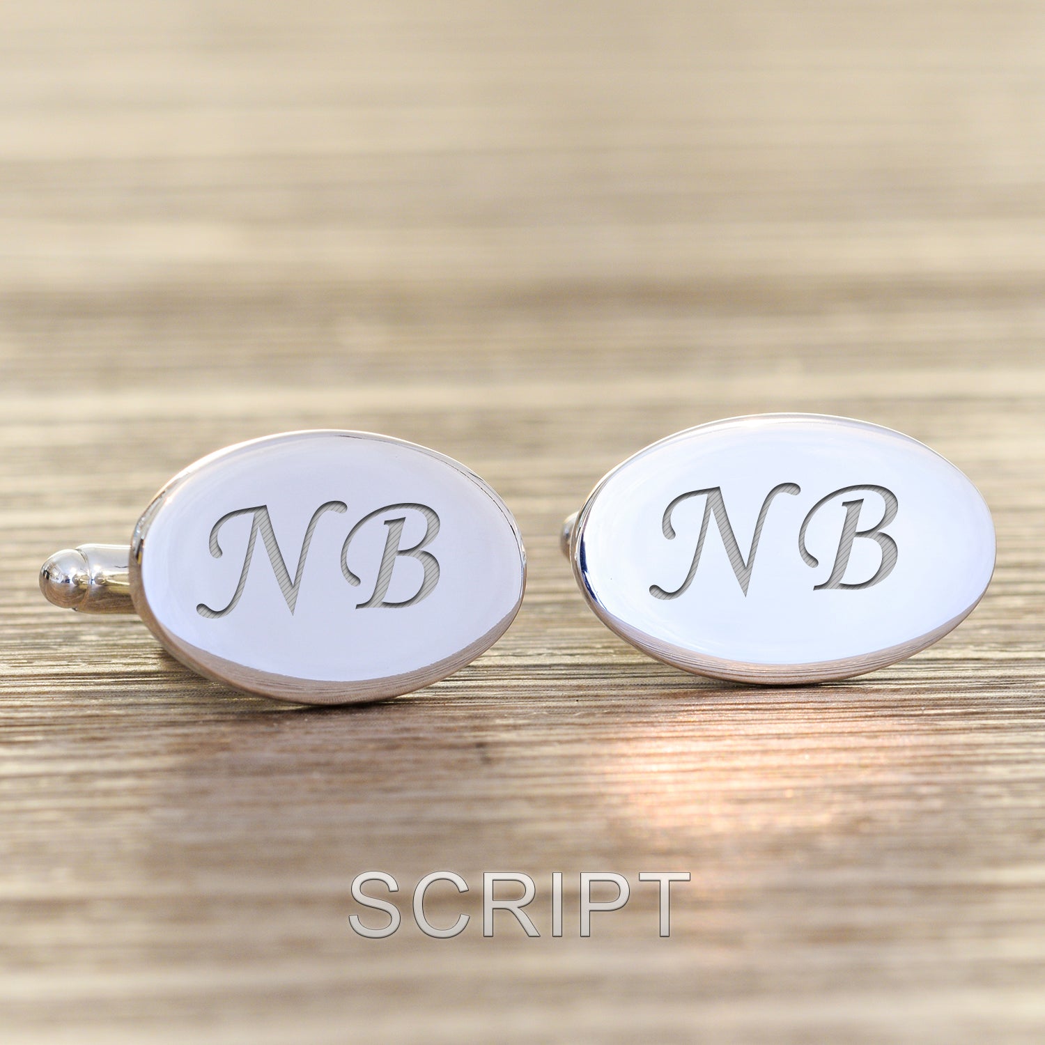 Personalised Initials Oval Cufflinks