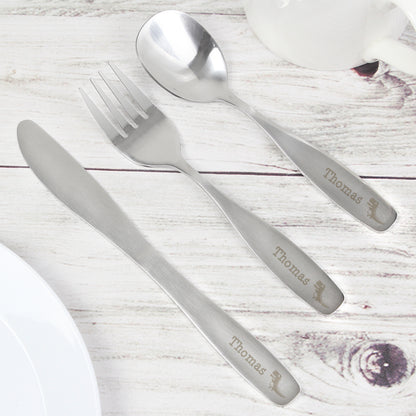 Personalised 3 Piece Dinosaur Cutlery Set