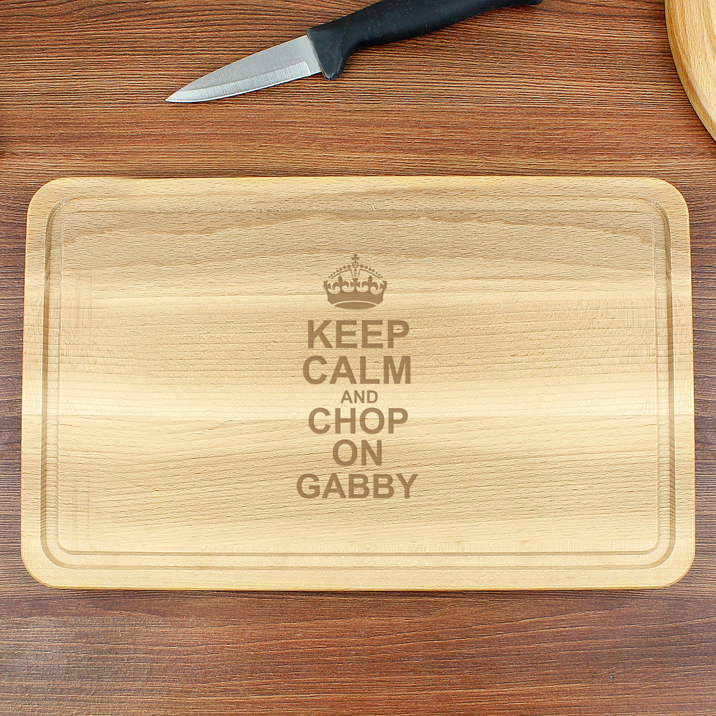 Personalised Keep Calm & Chop On Large Chopping Board