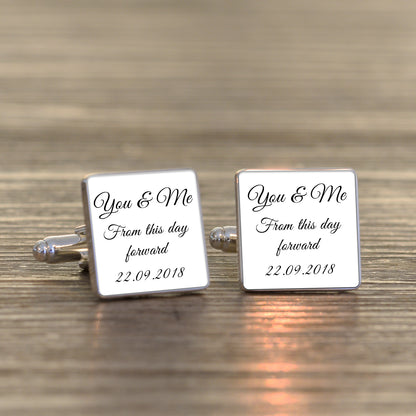 Personalised You & Me Cufflinks