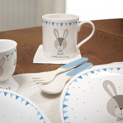 Personalised Little Bunny Blue Breakfast Set