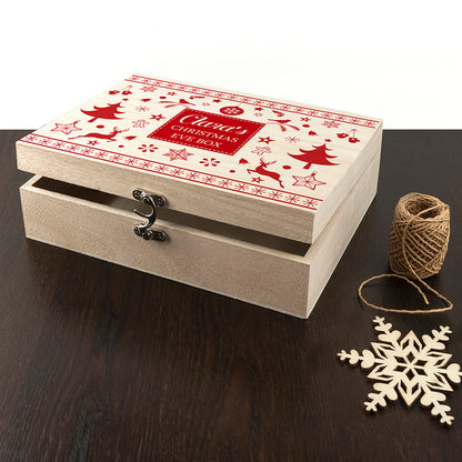 Personalised Festive Scandi Print Christmas Eve Box