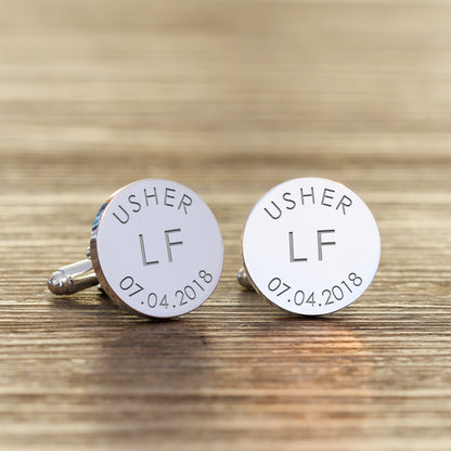 Personalised Wedding Party Role Cufflinks - Initials