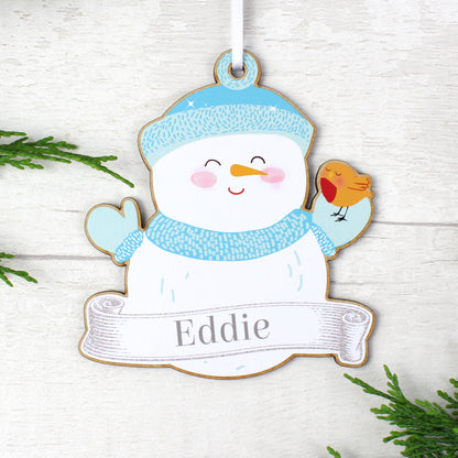 Personalised Set of Four Christmas Characters Wooden Decorations