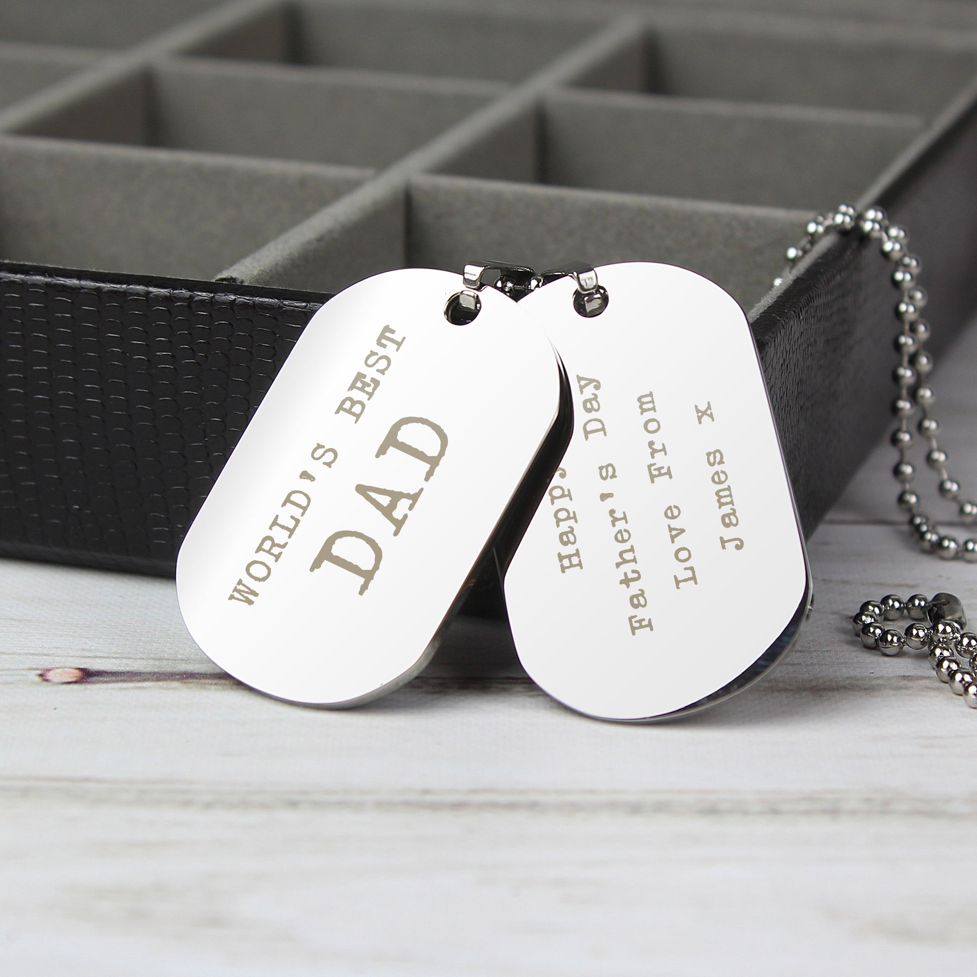 Personalised Free Text Steel Double Dog Tag Necklace | Gifts For Him