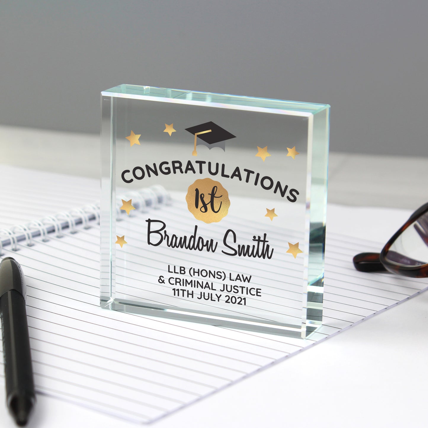 Personalised Congratulations Graduation Large Crystal Token