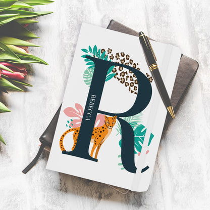 Personalised Leopard Initial Notebook