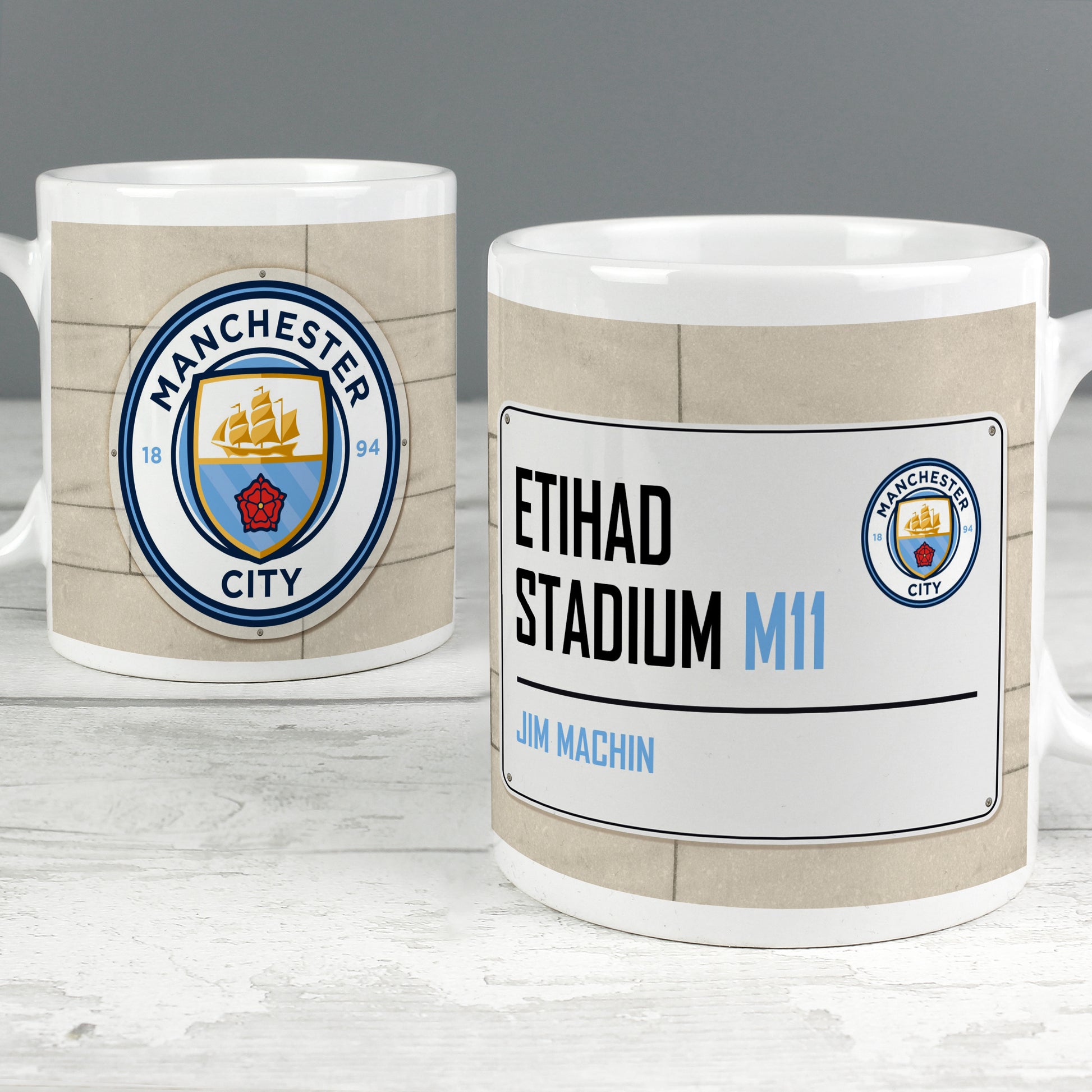 Manchester City FC Street Sign Personalised Mug