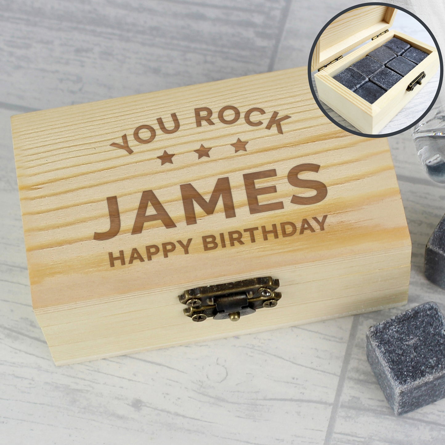 Personalised Stars Free Text Cooling Stones