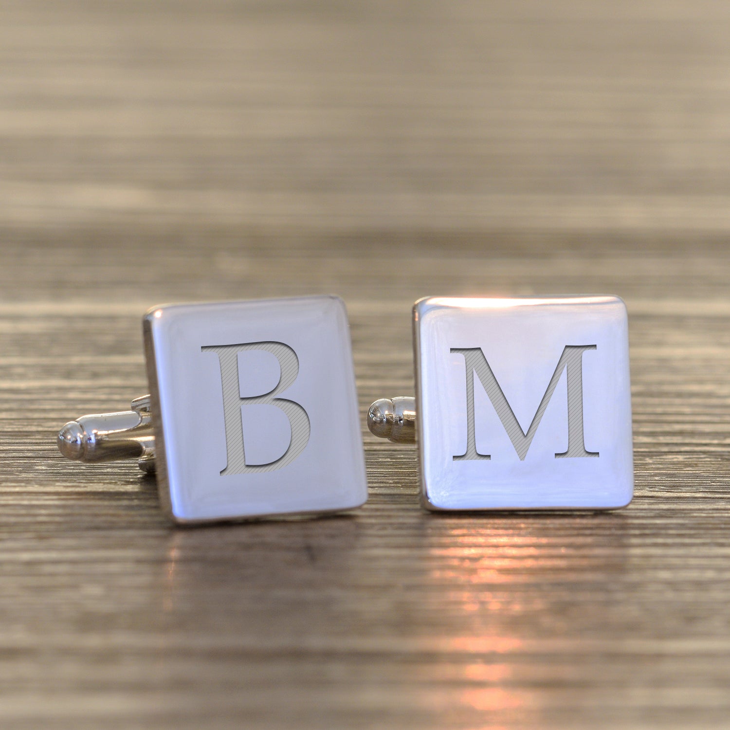 Personalised Single Initial Cufflinks - Square