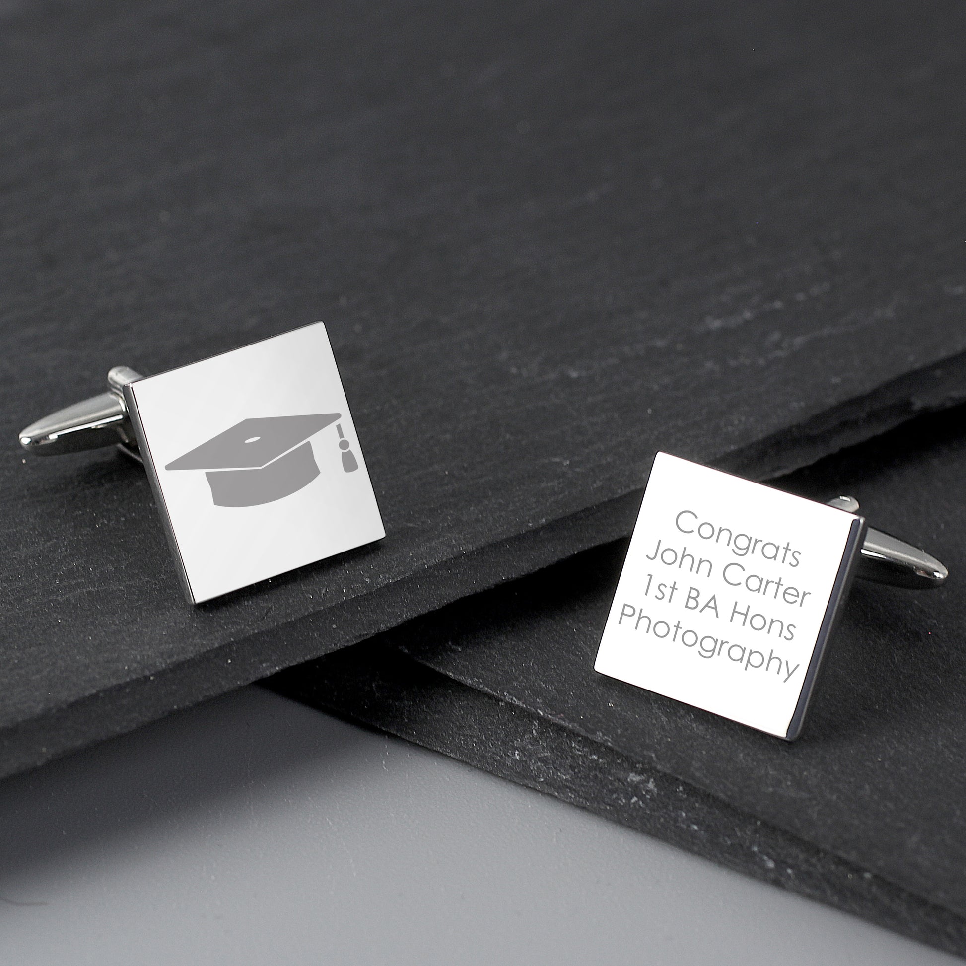 Personalised Graduation Square Cufflinks