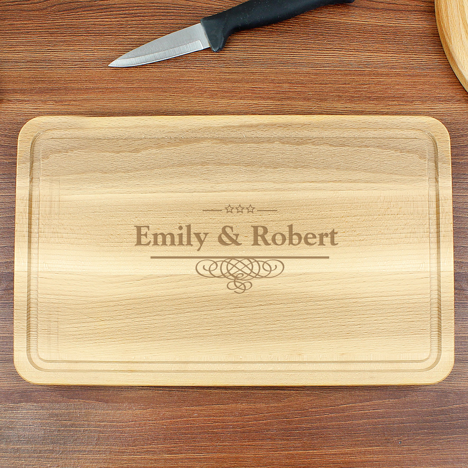 Personalised Decorative Swirl Large Chopping Board