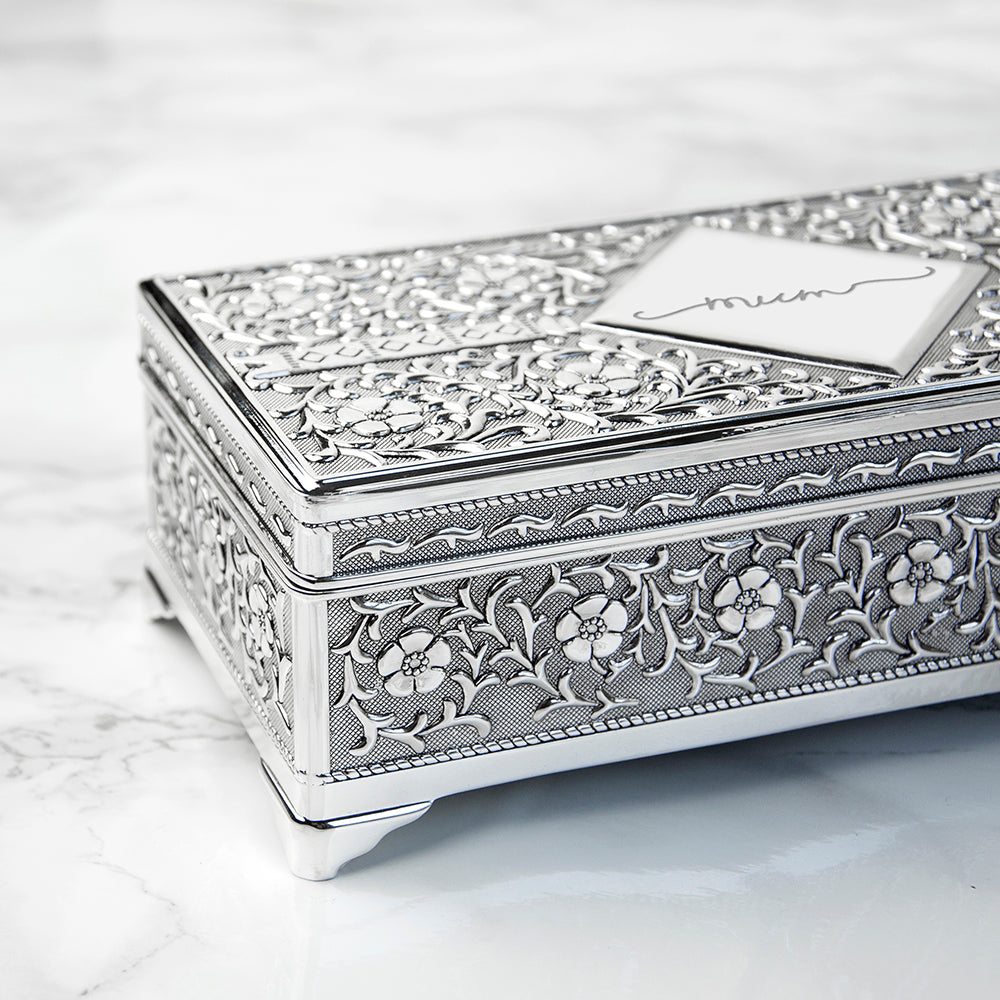 Personalised Silver Trinket Box