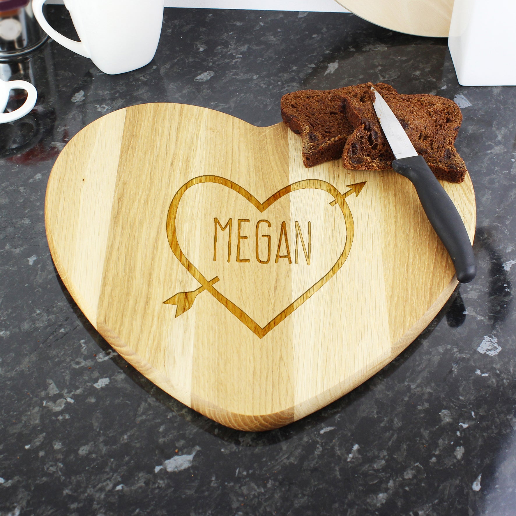 Personalised Wood Carving Heart Chopping Board