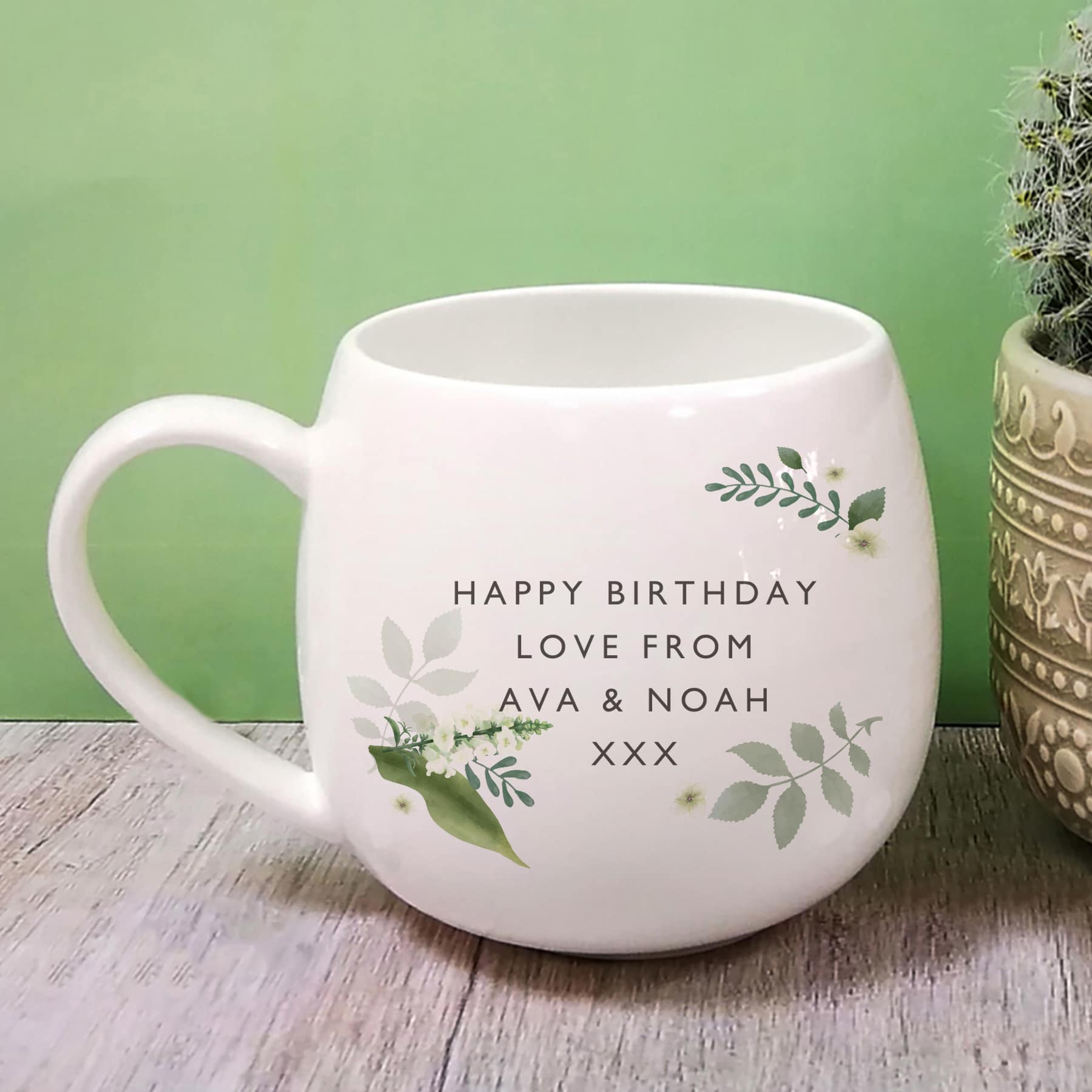 Personalised Floral Hug Mug