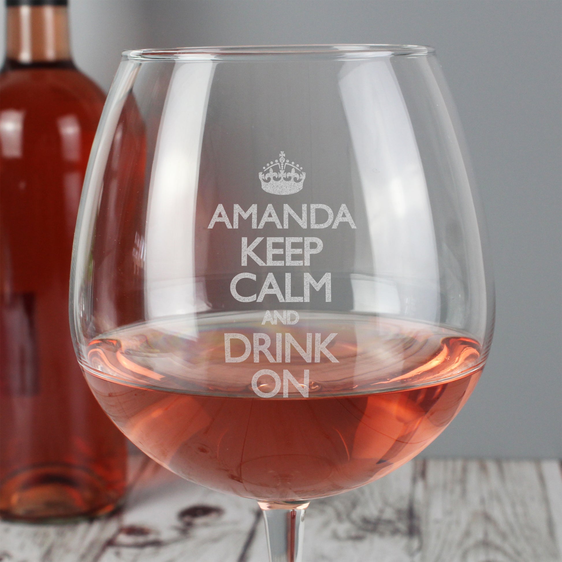 Personalised Keep Calm Giant Wine Glass