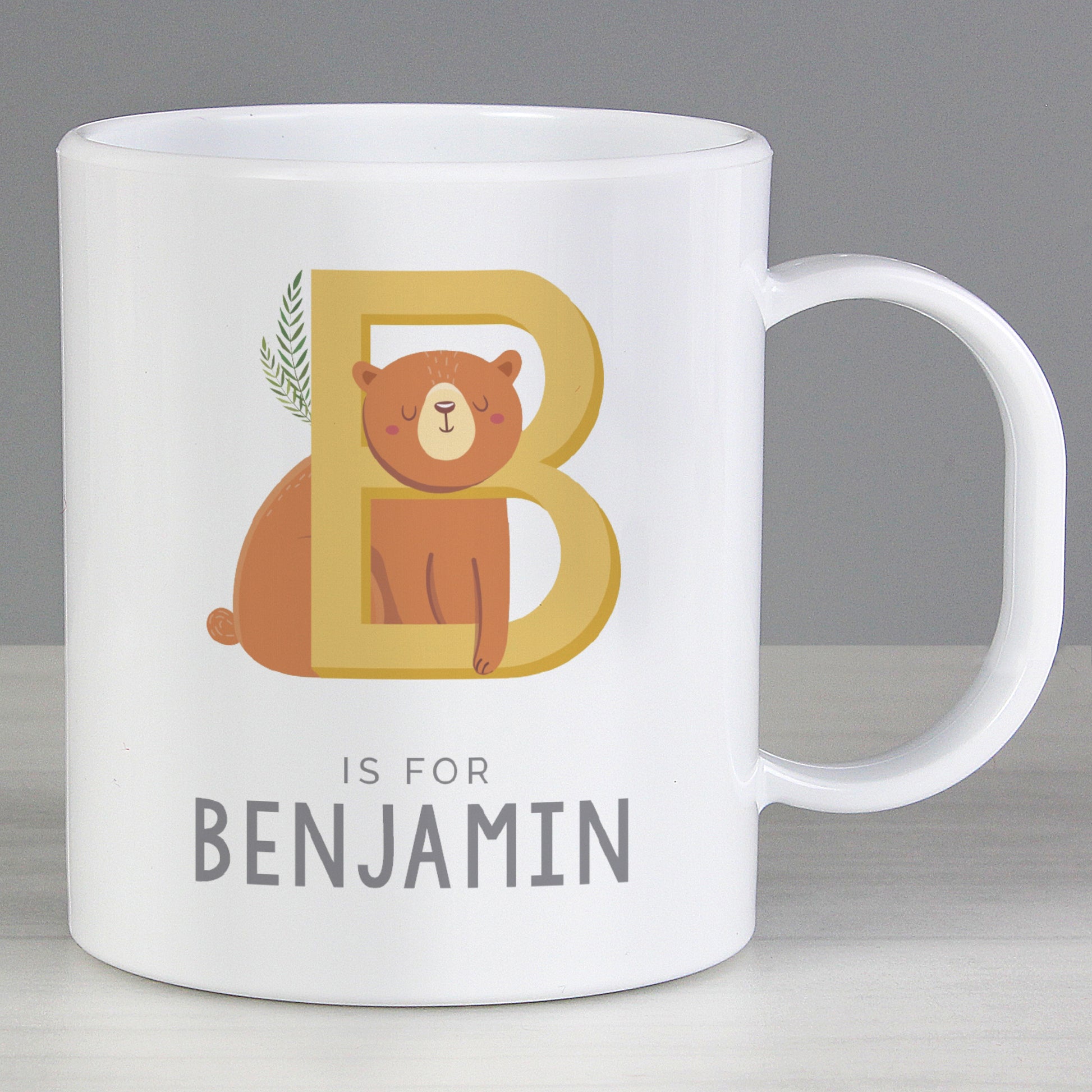 Personalised Animal Alphabet Plastic Mug