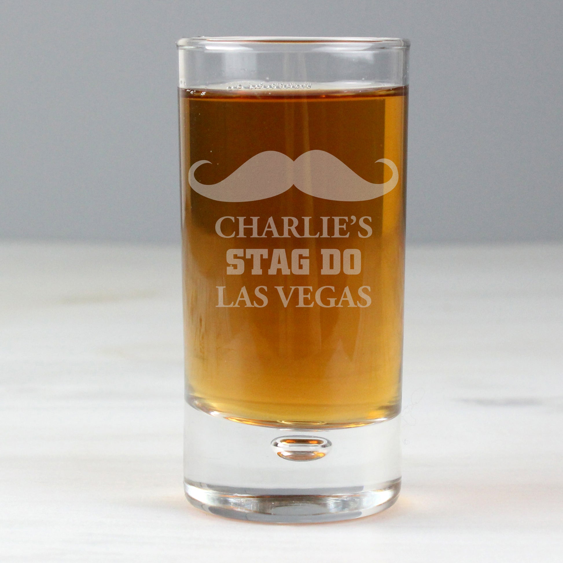 Personalised Moustache Bubble Shot Glass