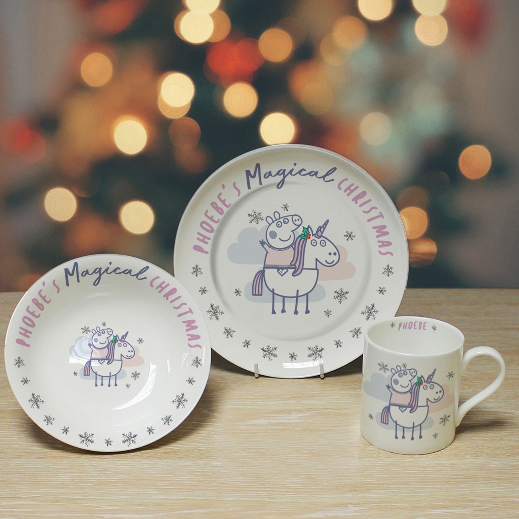 Personalised Peppa Pig Christmas Breakfast Set