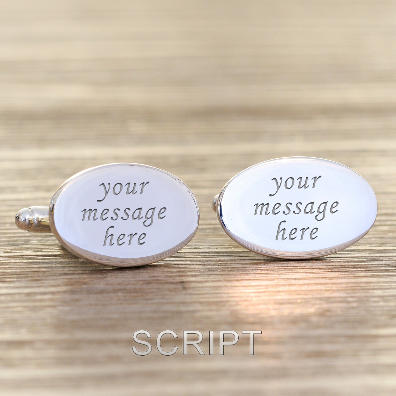 Custom Engraved Oval Cufflinks