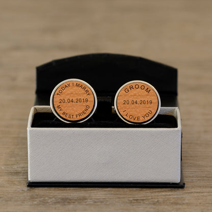 Personalised Today I Marry Cufflinks