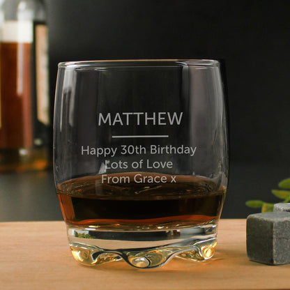 Personalised Free Text Whisky Tumbler Glass