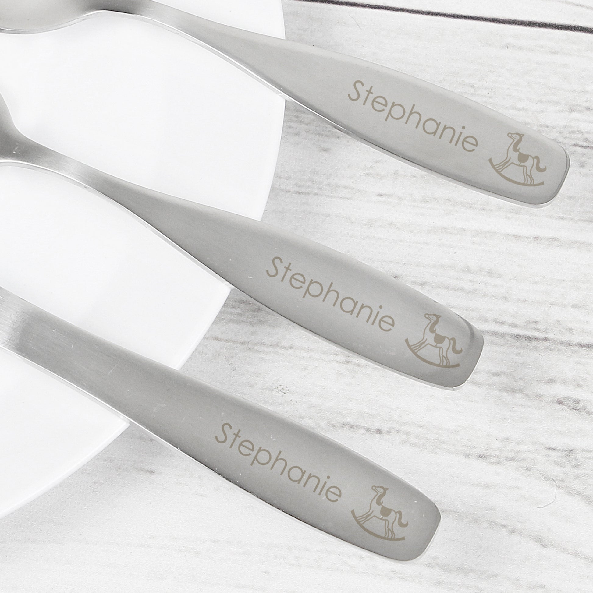 Personalised 3 Piece Rocking Horse Cutlery Set