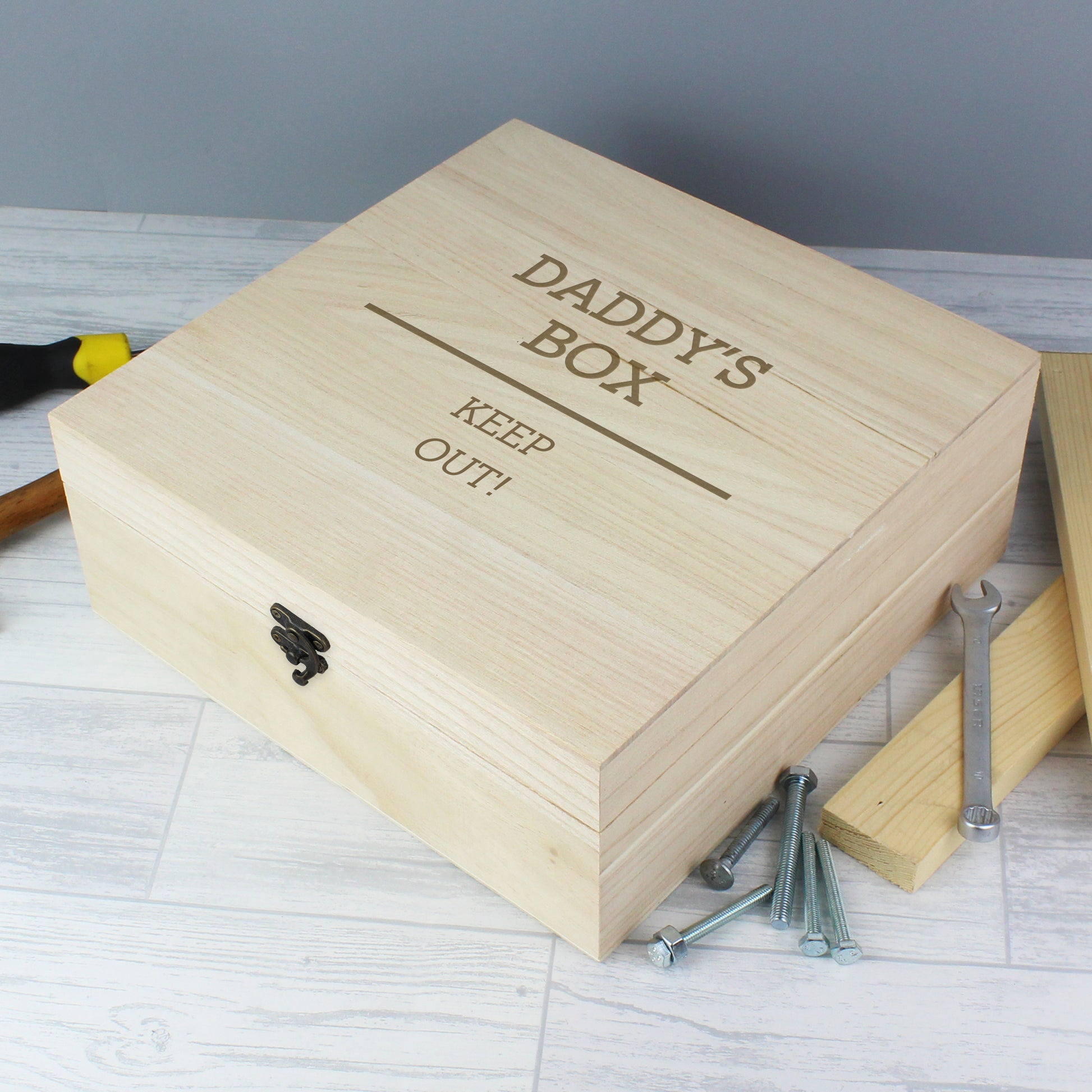 Personalised Any Message Large Wooden Keepsake Box